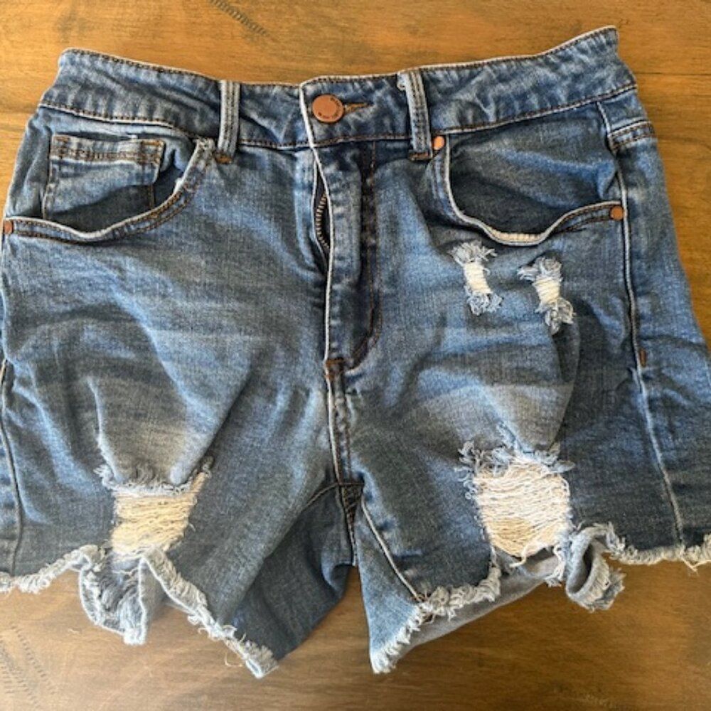 Black Label C'est Toi Medium Blue Distressed Jean Shorts   8498  Medium